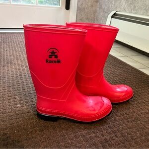 Kamik Vibrant Red Waterproof Boots - size 2.5 big kids